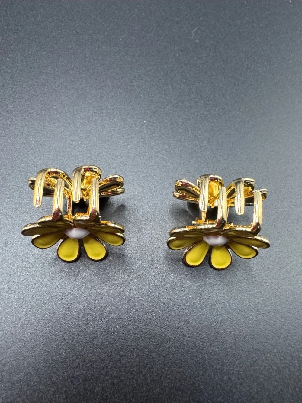 Yellow Daisy Flower Hair Clip set of 2